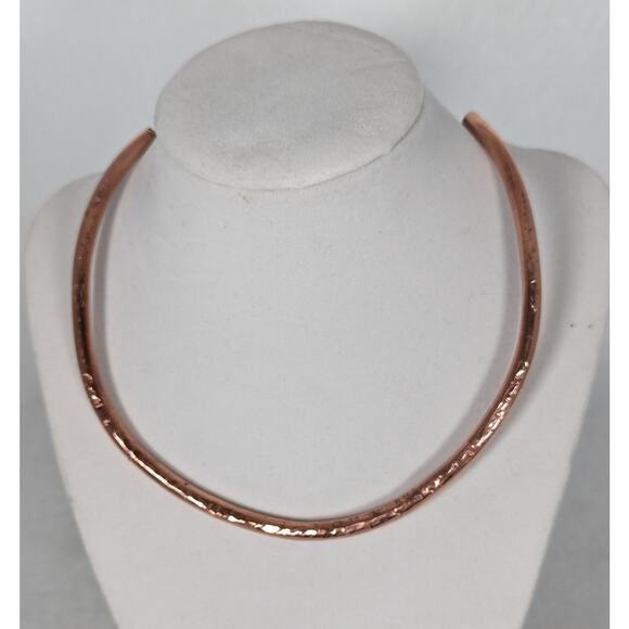 Handmade Copper Cuff Necklace 1slightly hammered not oxidized size Small. - Picture 1 of 4